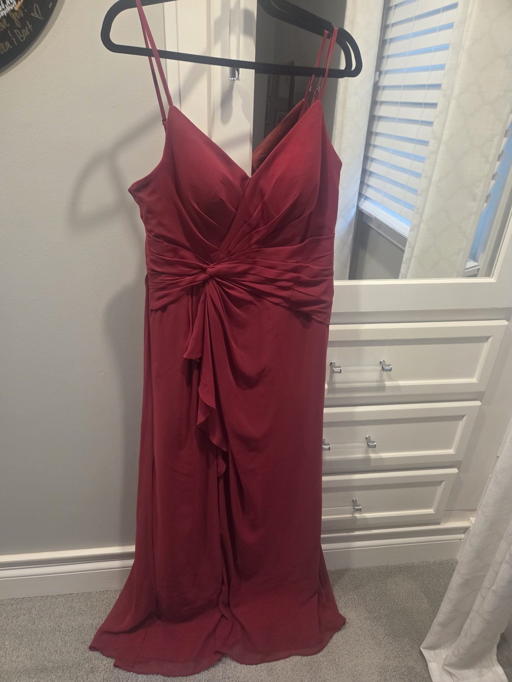 Azazie Bridesmaid Dress Burgundy Maxi Dress Size 12